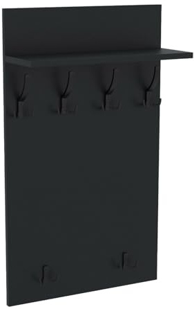 AKKE Wandhaken Garderobenhaken - Kleiderhaken Wandgarderobe Mit Ablage - Maxi - Anthrazit 100cm x 60 cm