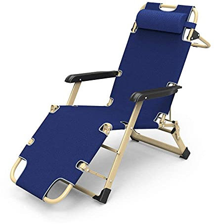 ANIFM Büro-Freizeitstuhl im Freien, bequemer Relax-Gartenstuhl, klappbarer Lounge-Stuhl, Campingstuhl, Nickerchen-Liegestuhl, 150 kg, Lager-blau, kleine Überraschung Comfortable Anniversary