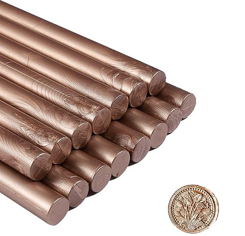 Comealltime 15 Stücke 11 mm Siegelwachs Sticks für Wachssiegel Stempel, Wachssiegel Stock für Klebepistole DIY Hochzeit Einladungen, Karten Umschläge, Weinpakete, Weihnachten Geschenk - Champagner