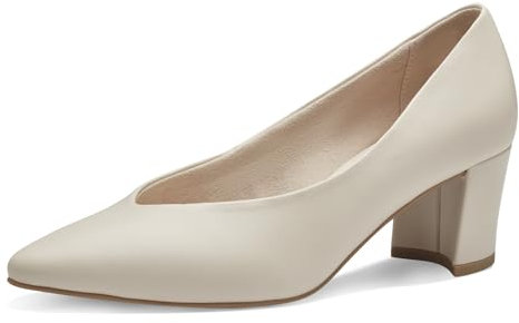 MARCO TOZZI Damen Pumps Spitz Vegan, Beige (Cream), 39 EU