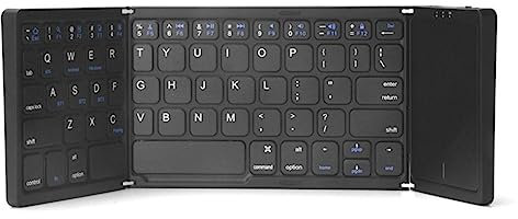 WAITLOVER Foldable Bluetooth Keyboard with Touchpad Rechargeable Multi Device Wireless iOS with Windows Keyboard For Android Trackpad