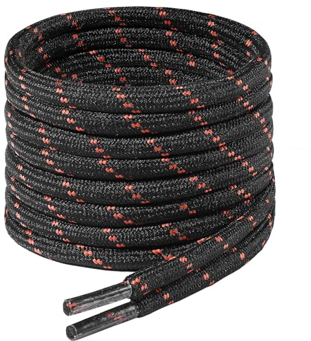7STROBBS 2 PAIRS Strong Work Boot Laces, Heavy Duty Round Shoelaces for Walking Boots, Trainers Shoes, Hiking Boots, Safety Boot, Thick Replacement Lace