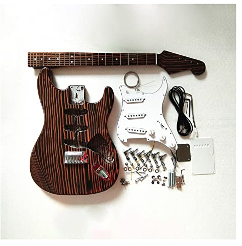 Fachmann E-Gitarren-Bausatz Neue Single-Wave-E-Gitarre Mit Zebrawood-Körper Und Hals-Griffbrett Selbstbau Gitarrenkit