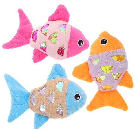minkissy 3St weiches Spielzeug Fisch Tank Log plüsch Hund Katze de porristas Plüschtier Spielzeuge Katzenspielzeug Katze Tonpapierspielzeug Katzenminze gefüllter Fisch Spielzeugkatze