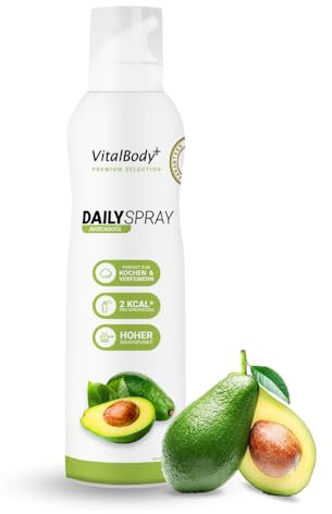 VitalBody+ DailySpray Avocadoöl Ölspray, Airfryer, Braten & Grillen | Airfryer für Braten & Grillen, Kalorienarm Kochen, Non-stick Cooking Spray