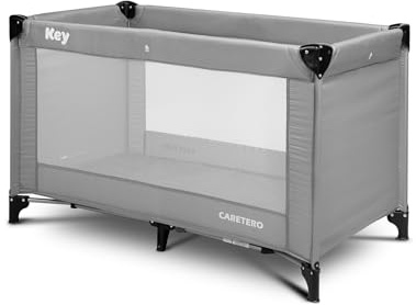 CARETERO - Paraguas para niños con colchón plegable, 120 x 60 cm, bolsa de transporte, para bebés hasta 15 kg, 64 x 125 x 74 cm, gris