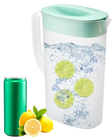 Pichet À Eau 2,5 L Carafe Eau PP Avec Couvercle, Pichet À Thé Glacé, Pichet D'eau De Porte De Réfrigérateur, Pichet A Jus Avec Couvercle Et Bec Filtre, Carafe À Eau Pour Vin, Jus, Lait, Café, Boissons