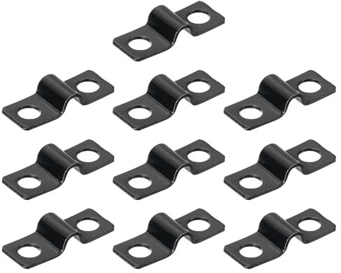sourcing map Lot de 100 colliers de serrage en forme de U, 4 mm, 2 trous, support de connecteur robuste pour conduits, câbles et cordons métalliques, noir