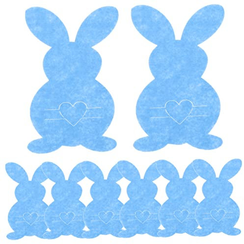 ABOOFAN 8St Kaninchen Bestecktasche Zinn Plüschtier beflockte Hasenfigur Osterhasen Deckel geschenkideen für ostern geschenkideen ostern bezaubernde Bestecktaschen Gabeltasche Vlies Blue
