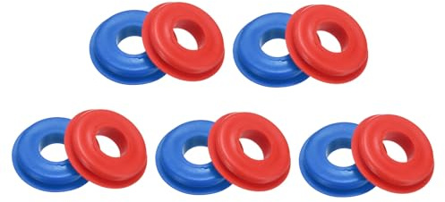 QUARKZMAN 10 Piezas Sello de Mano Alegre, Arandelas de Goma TPE Elásticas Redondas para Camiones Semi Remolques Partes de Manguera de Aire de Freno (Rojo/Azul)