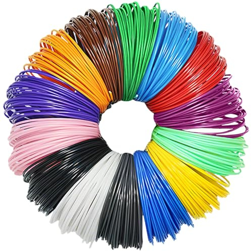 3D-penna PCL-filament 1,75 mm – 15 färger 5 m filament-3D-tryckmaterial, för låga temperaturer 3D barn penna 3D-tryck penna tillbehör