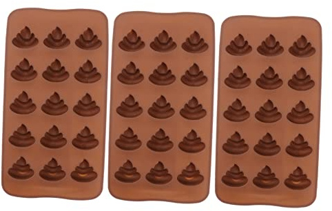 Moule à Caca en Silicone 15 Cavités, Lot de 3, Café | Moule à Bonbons, Moules à Chocolat en Silicone, Qualité Alimentaire, pour Fête et Bar