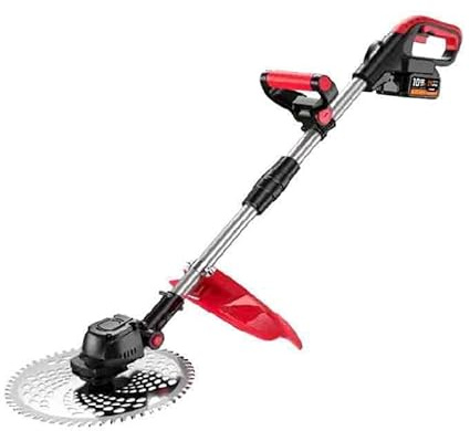 Tondeuse à gazon électrique, 22,9 cm, sans balais, batterie au lithium haute puissance, 3 têtes réglables, large lame, sans fil, pour la maison, le jardin, la cour