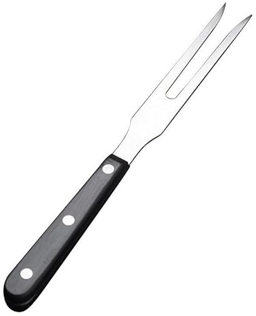 Komoke Fleischgabel aus Edelstahl mit Holzgriff - 26.5cm Robuste Grillgabel, Küchengabel & Serviergabel, Vielseitig als Fonduegabel, Rouladenklammer, Fleischnadel und Für Pulled Pork