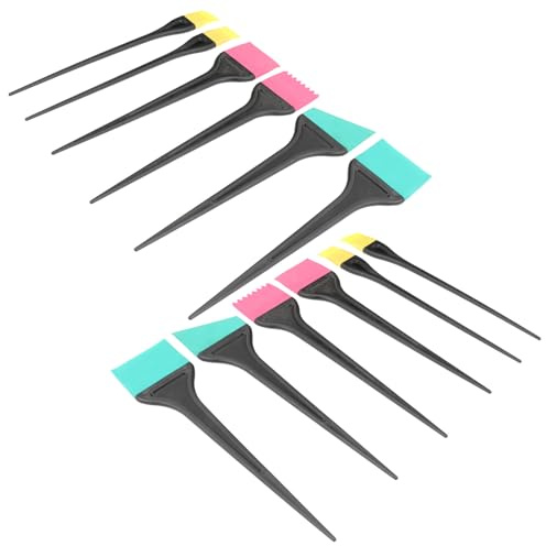IWOWHERO 2 Ensembles Set de Brosses Silicone pour Teinture de Cheveux Kit Complet Applicateurs pour Coloration à Domicile et Salon Outil et Facile à Nettoyer pour Décoloration et Teinture