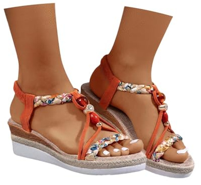 Chaussure Sandales Compensées Femme Été Confortable Sandalette Sandale Plateforme Bout Fermé Espadrilles Femmes Talon Confort Chic Pieds Larges Chaussures Et Nu-Pieds Orthopedique