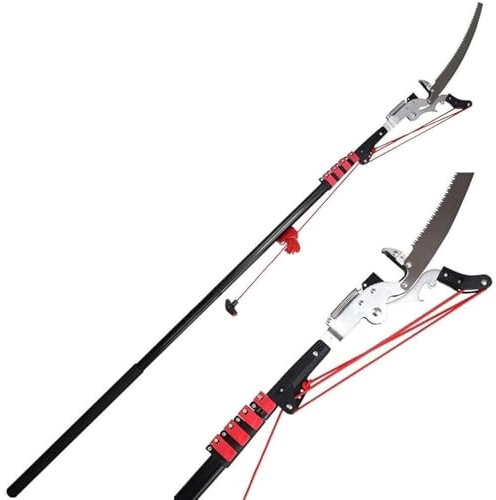 Telescopic Tree Pruner with Pull Cord and Anti-Slip Handle, Extendable Design for Labor-Saving Trimming of Branches and Leaves