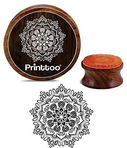 Printtoo trgummimmpel mandala scrap-bbooking hantverk textil rund stmpel 2 tum