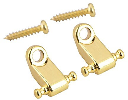 Gitarrensaitenhalter, Baumhalter mit Schraube für E-Gitarre und Bass (Gold), Baumhalter, 2 Stück für Guitaristen, Bassisten, Ukulelespieler