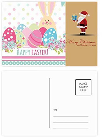 Frohe Ostern Religion Festival Farbiges Ei Weihnachtsmann Postkarten-Set Dankeskarte Mailing 20 Stück