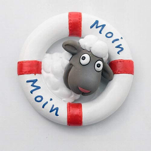 Magnet Rettungsring mit Schaf Moin Moin Druchmesser ca. 6cm