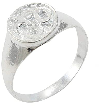 Religiöser 'OM' 925 Sterling Silber Siegelring Personalisierter individuell gravierter Ring für ihren Geburtstag Muttertagsgeschenk (Größe 7)
