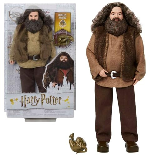 Harry Potter poupée articulée Rubeus Hagrid avec chemise, gilet, ceinture et accessoire dragon, à collectionner, jouet pour enfant, GKT94