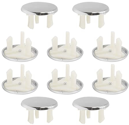 MroMax 10 Stück Waschbeckenverkleidung, Überlaufabdeckung, Kunststoff, Küchenspüle, Lochabdeckung, einlagiger Ring, Schnapp-Design, Ablaufabdeckung, Ersatz für Badezimmer, Gefäß, Küche, Waschbecken