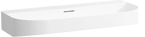 LAUFEN Sonar Aufsatzwaschtisch, ohne Hahnloch, mit Überlauf, 1000x420mm, geschliffen, H8163477571091, Farbe: weiß matt