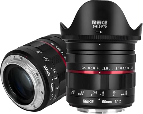 Meike 50 mm F1.2 Lente de fotograma Completo Manual con Gran Apertura, Ideal para fotografía de Retrato, Canon EF