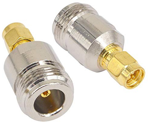 Boobrie Adattatore per Antenna Coassiale RF Tipo N Femmina a SMA Maschio Convertitore Connettore Cavo Coassiale per Antenne Radio di Trasmissione WiFi Confezione da 2