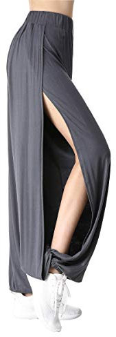 Yigoo Sporthose Damen Hosen Yogahosen Sport Pumphose Haremshose Leichte Sommerhose Marlene Hose Dunkelgrau XL (38/40)