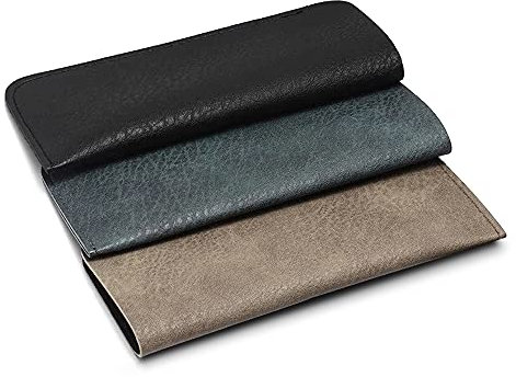 Klways 3 Stück Brillenetui Weich, Leder Tragbar Brillentasche, Sonnenbrillenetui Schutzhülle für Damen und Männer, Lesebrille Case