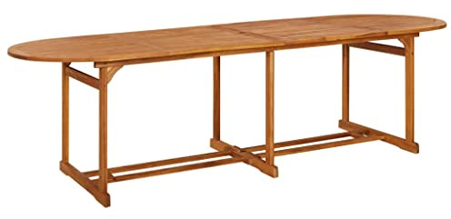 vidaXL Akazienholz Massiv Garten Esstisch Gartentisch Holztisch Massivholztisch Balkontisch Terrassentisch Gartenmöbel Tisch Outdoor 280x90x75cm