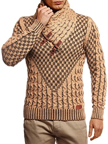 Leif Nelson 5255 stickad herrtröja med sjalkrage, smal passform, för vinter och sommar, modern svart tröja, långärmad med krage, huvtröja, ulltröja, 3XL