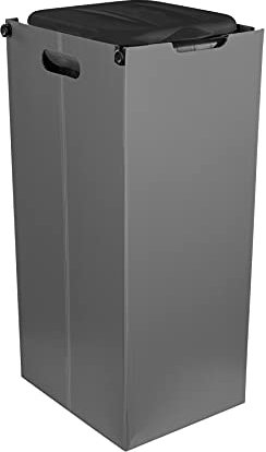 BigDean Müllsackhalter SichtFix 2.0 Schwarz mit Sichtschutz - 80L - Müllsackständer Bauset Mülleimer Müllbeutelständer Müllbeutelhalter Blauer Gelber Sack