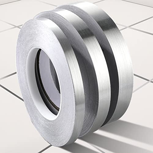 AXYWINBO Keramikfliesen Zierleiste Selbstklebend Bodenband Dichtband,50M*1.5CM Dekoratives Klebeband,Selbstklebende Bodenbänder,Zierstreifen wasserdichte Ziernähte für Decken Wände Türen Ziernähte