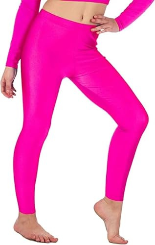 BOOM Prime Leggings da Ginnastica Lucidi da Donna, Collant in Lycra Elasticizzati da Balletto Senza Piede al Neon (Rosa, 2XL)