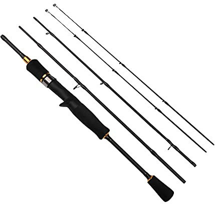 Angelrute für Reisen, UL+L, 2 Tipps, solide Spitze, ultraleicht, aus Carbon, tragbar (180 cm, UL+L, Casting)