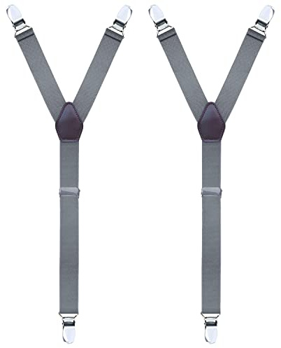 WannGe Herrskjorta Stays Adjustable Elastic Y-Style Garter Straps Socks Halkfria Clamps, GRÅ, En Storlek