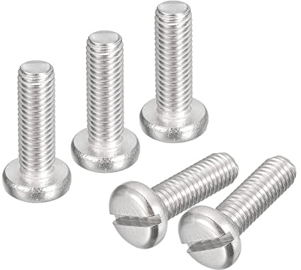 sourcing map 10 Stück Edelstahlschrauben M5 x 16mm, 304 Maschinenschrauben Schrauben Set Schlossschrauben Holzschrauben Schlitz Antrieb Bindungskopf Bolzen