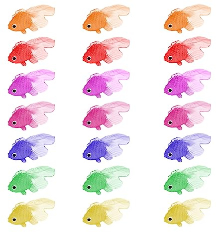 WeddHuis 21 Pesci di Plastica Piccoli Pesci Finti Tropicali Pesce Tropicale Figura in Movimentopesci Galleggianti Può Essere Sospeso non Girato Per la Decorazione di Acquari