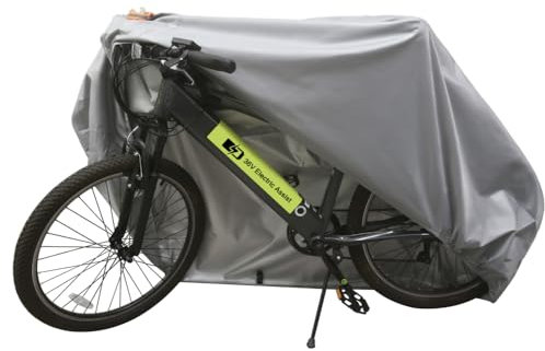 Urby Robuste Fahrradabdeckung für den Außenbereich, wasserdicht und hitzebeständig. Ideal für E-Bikes als E-Bike-Batterieabdeckung oder Regenschutz. Mit großer Netztasche für einfaches Reisen, Größe