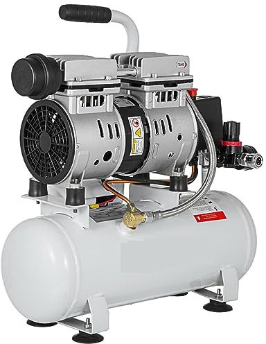 Compressore d'aria senza olio Compressore d'aria silenzioso con serbatoio da 9 litri Compressore silenzioso da 550 W da 2 galloni con motore in rame puro, facile da trasportare/conservare
