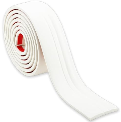 Uematu Flexible Baseboard Molding Trim, 4 Inch(W) x 16.4 Feet(L) Self-Adhesive Vinyl Wall Base Cove Base, Chair Rail Molding, Vinyl Wall Base Caulk and Trim Strips