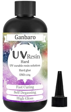 Ganbaro Jewellery Glue, Resin Kit, DIY Resin Kit for Curing for Plastic, Glass, Jewelry, Transparent and Fast Curing, 120g