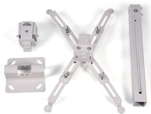 NDNCZDHC Projector Ceiling Mount Universal Projector Stand with Retractable Arms and Adjustable Height, White