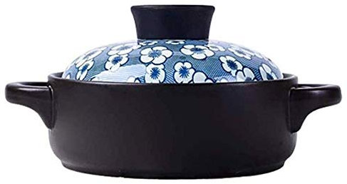 SUNMME Cazuelas esmaltadas de Flor de melocotón de Estilo japonés, ollas de Barro Ceramique, ollas de Cocina de cerámica, Utensilios de Cocina Lobscouse