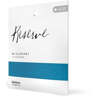 D'Addario Organic Reserve Bb Klarinettenblätter Stärke 2.0, 3er-Pack | Organic Reserve Bb-Klarinettenblätter bieten verfeinerten Klang, präzise Ansprache, konstante Stärke und zuverlässige Leistu.