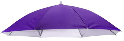 PATIKIL 27 Freihändig Angeln Regenschirm Hut Sonne Regen Kappe Lila | Elastisch Stirnband, Faltbar, für Camping Gartenarbeit Wandern Landwirtschaft Strand, Regenschirm Hut